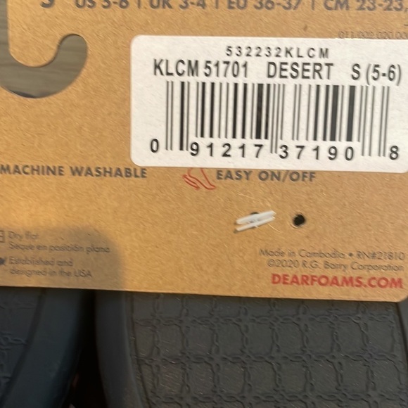 NWT WOMENS DEARFOAMS well memory foam, no sweat comfort house flats size small‍﻿ - Picture 4 of 6